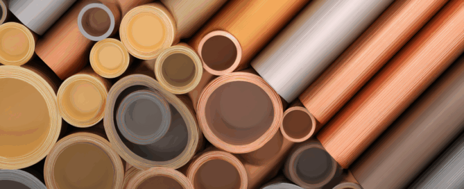 Infographic comparing gas piping materials like steel, copper, and polyethylene for durability and cost